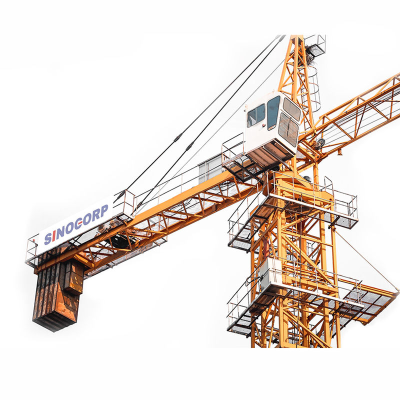 SINOCORP 8ton Building Tower Crane 60m Boom Chassis Type / Low-Consumption Tower Crane Met Anker Frame