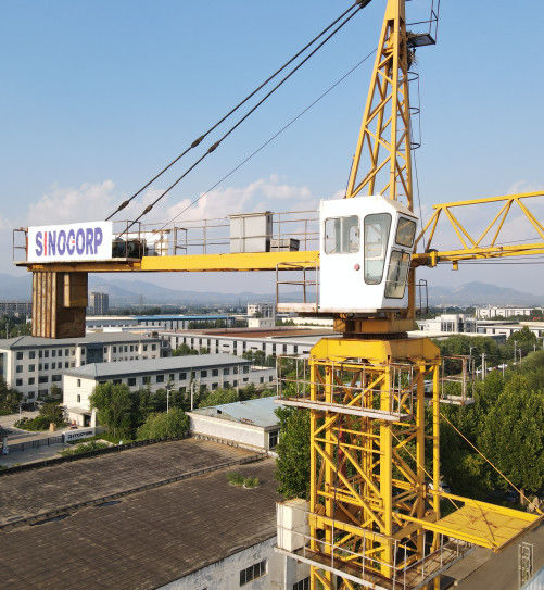Sinocorp TZ5610-6 Hatkit 56 Meter Boom 60M Hoogte Commerciële Hammerhead Tower Crane met CE