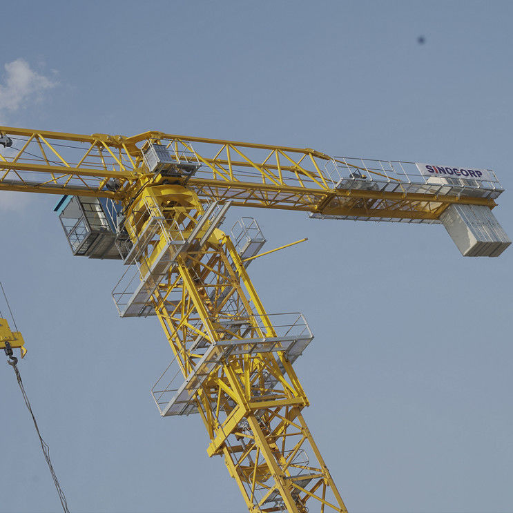 Gele kleur 10T nominale laadcapaciteit Topless toren kraan te koop