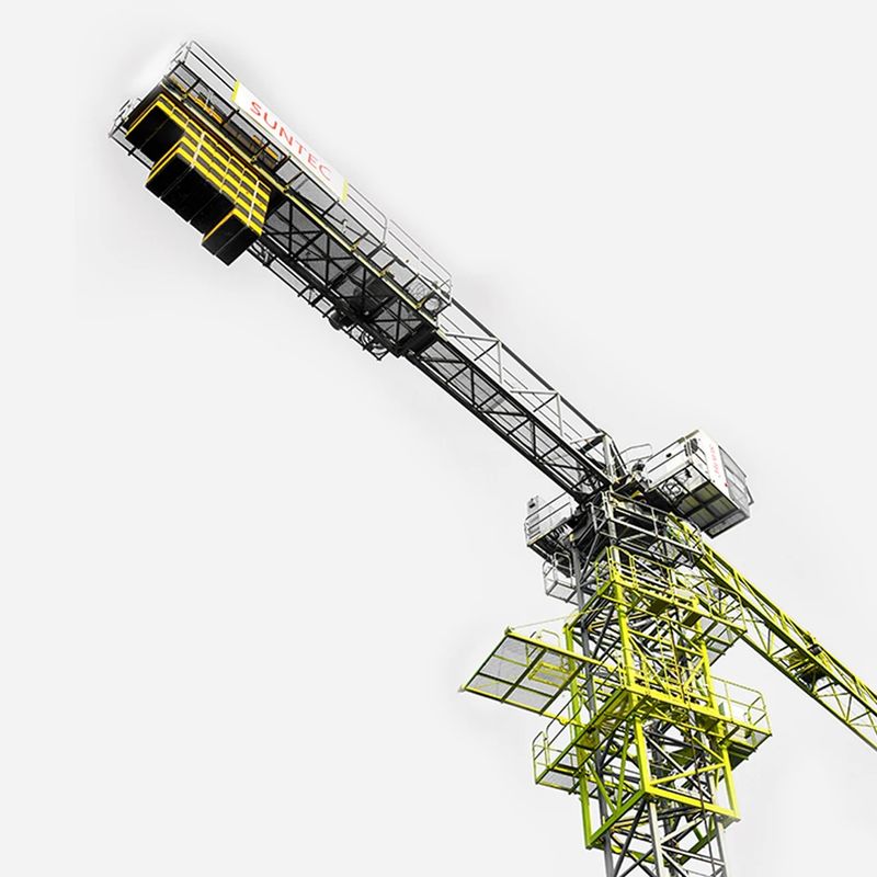 Slewing Speed 0-0.7 Rpm Flat Top Tower Crane Maximum hefbelasting 8t Voor zware bouwprojecten